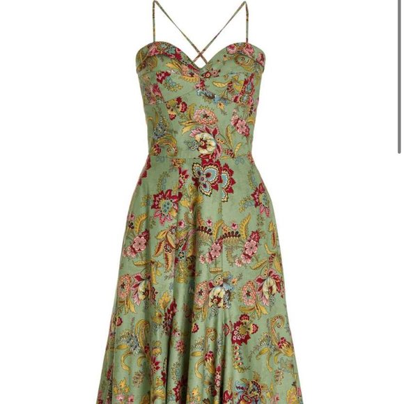 Lena Hoschek Kiosk Floral Cotton Midi - Picture 1 of 3